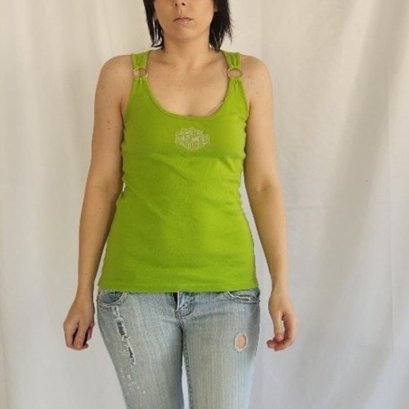 Harley-Davidson Tops - Harley Davidson Green Tank Top